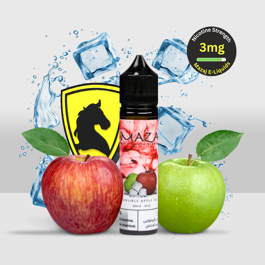 Mazaj E-Liquid 50ML 3MG Double Apple Ice | Refreshing Double Apple with an Icy Twist - Seef Vape