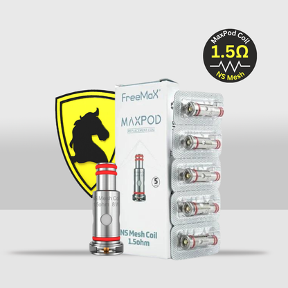 FreeMax MAXPOD NS Mesh Coils - 1.0Ω & 1.5Ω | Pack of 5 for Superior Vaping Experience - 1.5Ω (Ohm) NS Mesh - Seef Vape