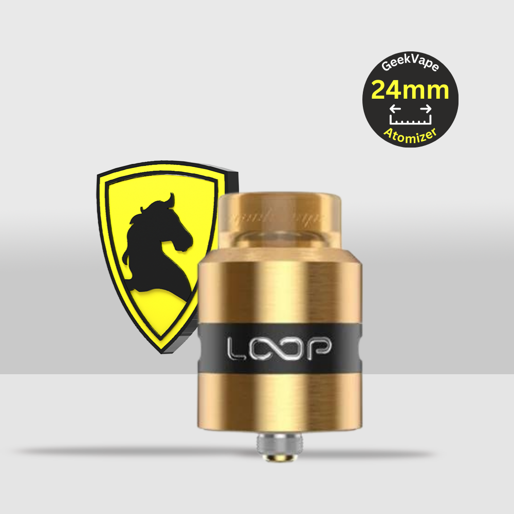 GeekVape LOOP 24mm RDA Atomizer | Innovative W-Shaped Build Deck for Enhanced Vaping Experience - Gold - Seef Vape