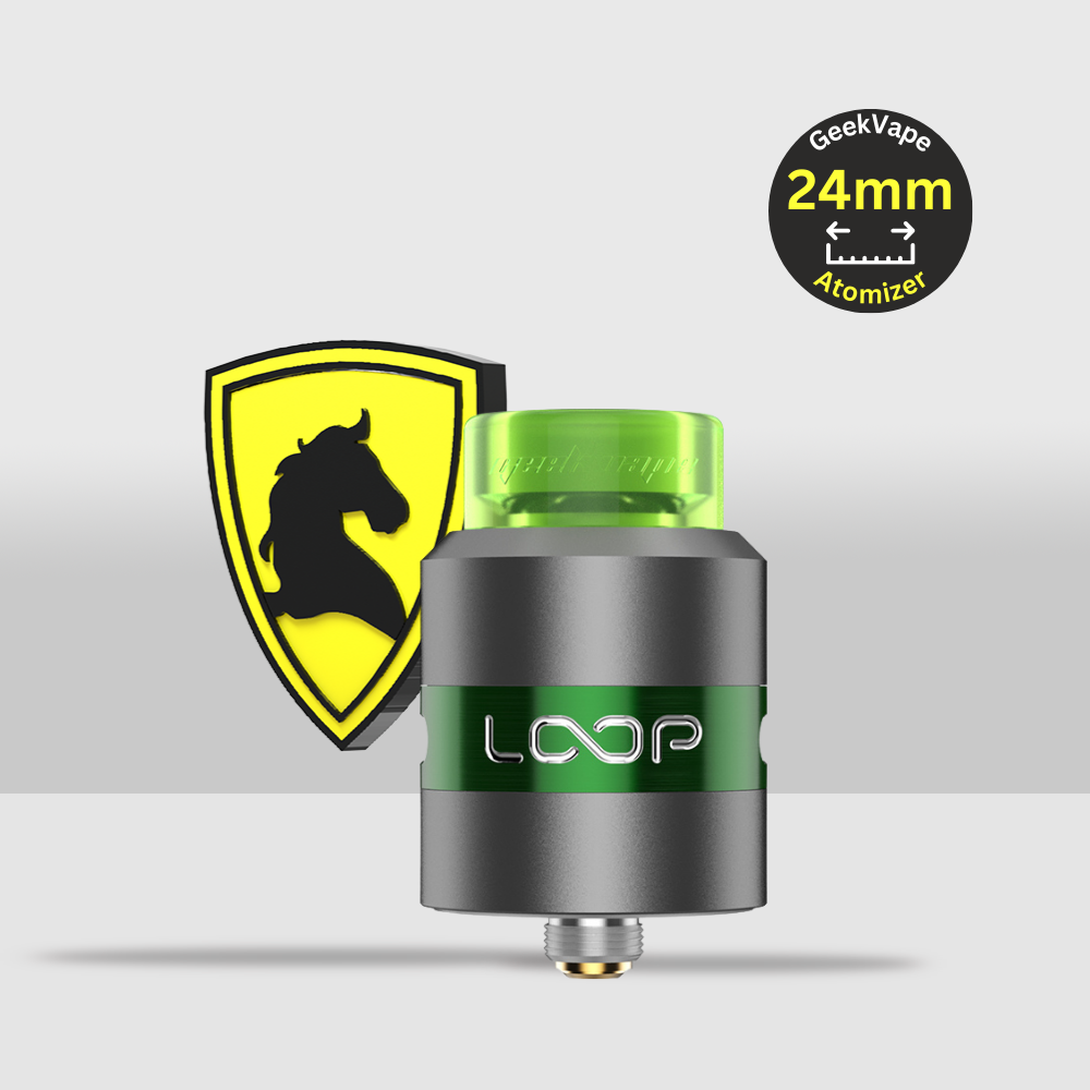 GeekVape LOOP 24mm RDA Atomizer | Innovative W-Shaped Build Deck for Enhanced Vaping Experience - Gun Metal - Seef Vape