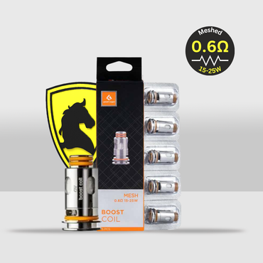 GeekVape AEGIS BOOST Replacement Coils – 0.4Ω / 0.6Ω Pack of 5 | High-Performance Coils for Enhanced Vaping - 0.6Ω (Ohm) - Meshed 15 to 25W - Seef Vape