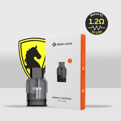 GeekVape Wenax K1 Replacement Pods 2mL - Pack of 3 | High-Quality and Reliable Vaping Pods with 0.8Ω, 1.0Ω, and 1.2Ω Options for Enhanced Experience - 1.2 (Ohm) - Seef Vape