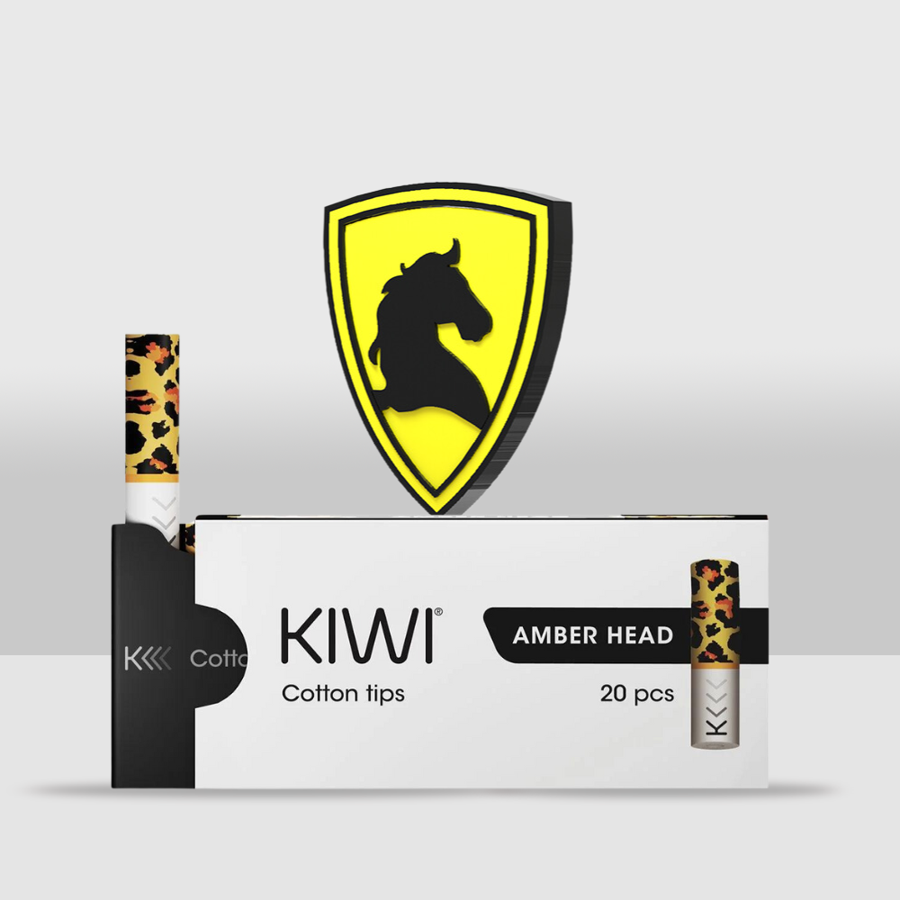 KIWI Cotton Tips Replacement for Kiwi Pen by KiwiVapors | Pack of 20 High-Quality Replacement Cotton Tips for KIWI Pen - Amber Head - Seef Vape