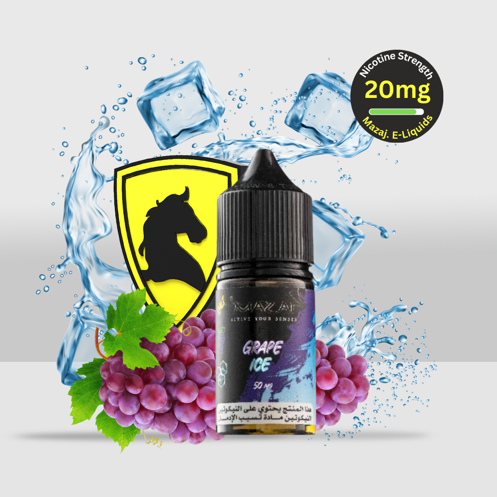 Mazaj E-Liquid 30ML 20MG Grape Ice | Sweet Grape Infused with a Cool Icy Touch - Seef Vape