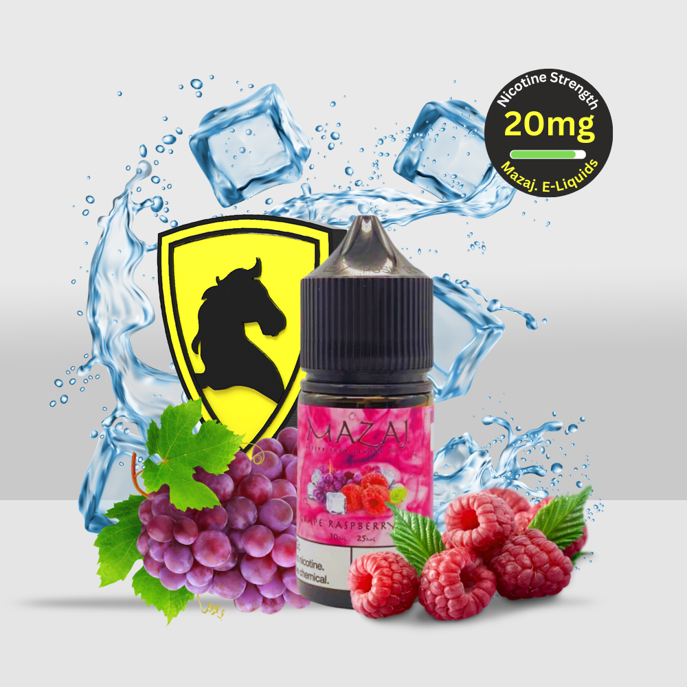 Mazaj E-Liquid 30ML 20MG Grape Raspberry Ice | Crisp Grape Raspberry with a Cool Finish - Seef Vape