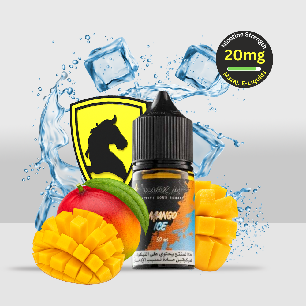 Mazaj E-Liquid 30ML 20MG Mango Ice | Tropical Mango Infused with a Chilled Ice Burst - Seef Vape