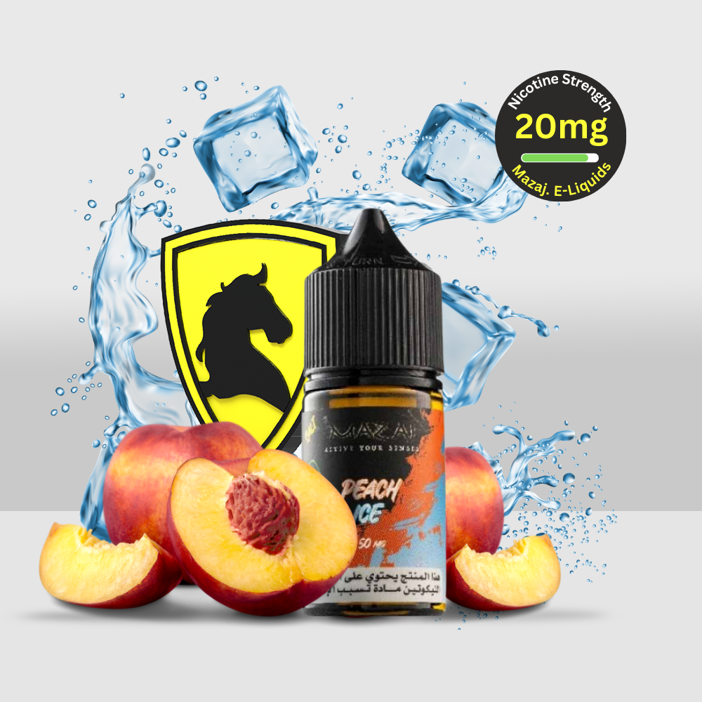 Mazaj E-Liquid 30ML 20MG Peach Ice | Sweet Peach with a Refreshing Icy Kick - Seef Vape