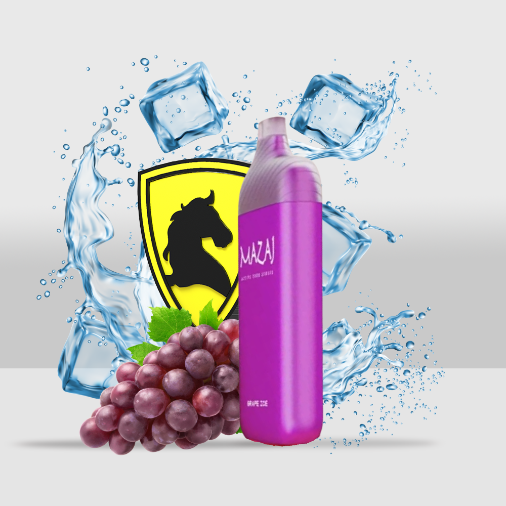 Mazaj Slim 5500 Puffs Disposable Pod Device | Sleek and Convenient Vape - Grape Ice - Seef Vape