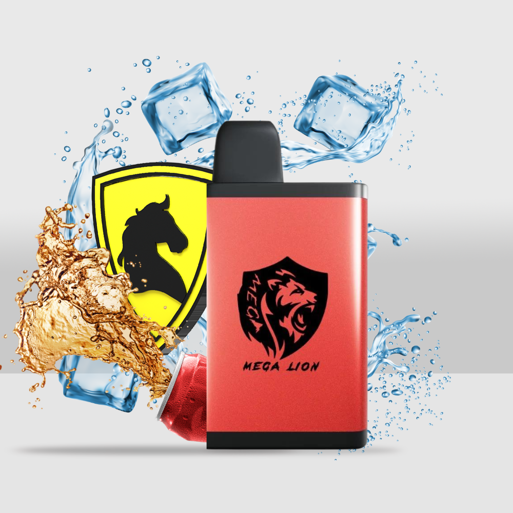 Mega Lion Disposable 4000 Puff | Advanced Type-C Charging with Mesh Coil for Smooth Vaping - Cola Ice - Seef Vape