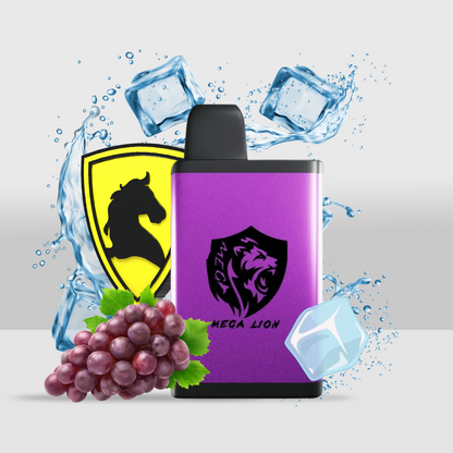 Mega Lion Disposable 4000 Puff | Advanced Type-C Charging with Mesh Coil for Smooth Vaping - Grape Ice - Seef Vape