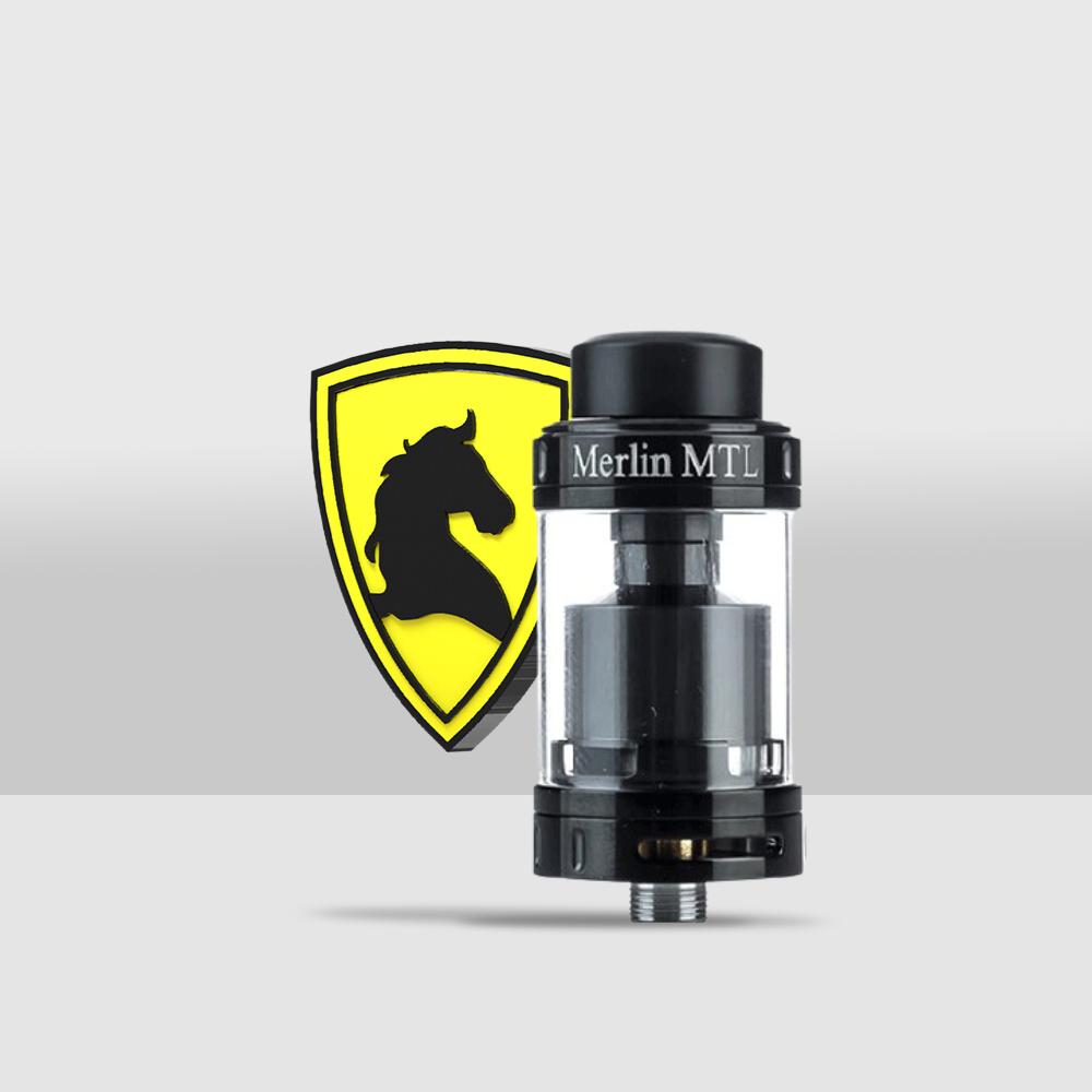 Merlin MTL RTA 22mm by Augvape | Precision Mouth-to-Lung Rebuildable Tank Atomizer - Black - Seef Vape