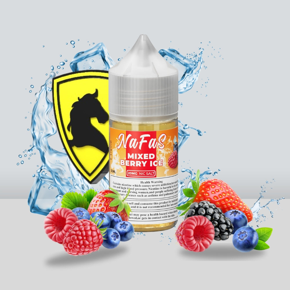 Nafas Mixed Berries Ice E-Liquid | Bursting Flavor Delight with 30ML 20mg Salt Nicotine