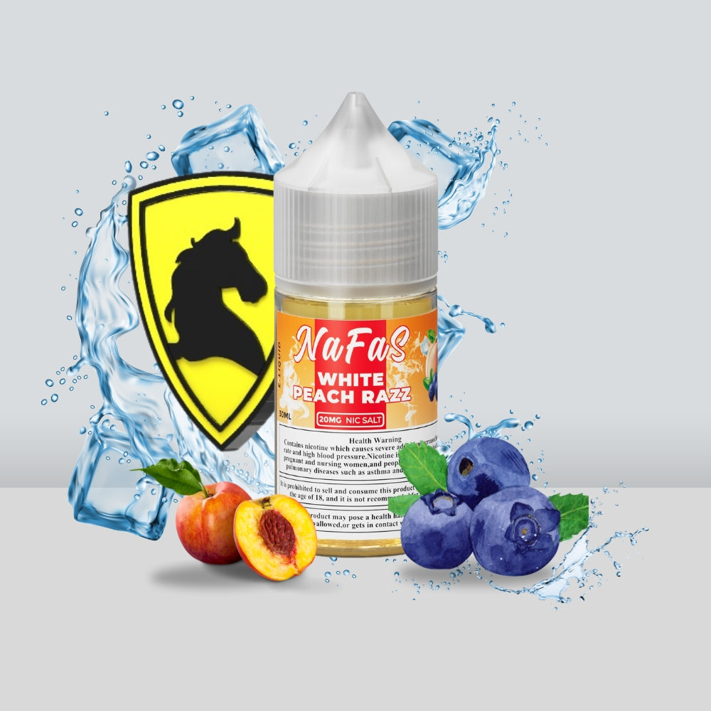 Nafas Peach Razz Ice E-Liquid | Exhilarating Flavor Explosion with 30ML 20mg Salt Nicotine