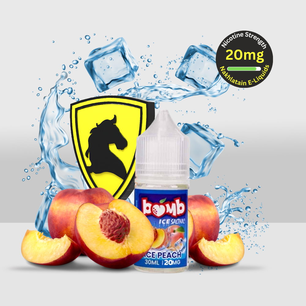 Nakhlatain Bomb Ice E-Liquid 30ML 20MG Peach | Sweet Peach Flavor with a Crisp Icy Twist - Seef Vape