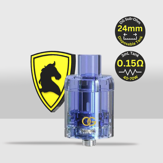 OG Disposable Sub-Ohm Tank 24mm | 0.15Ω Coil & 3mL Tank Capacity for Enhanced Vaping Performance - Blue - Seef Vape