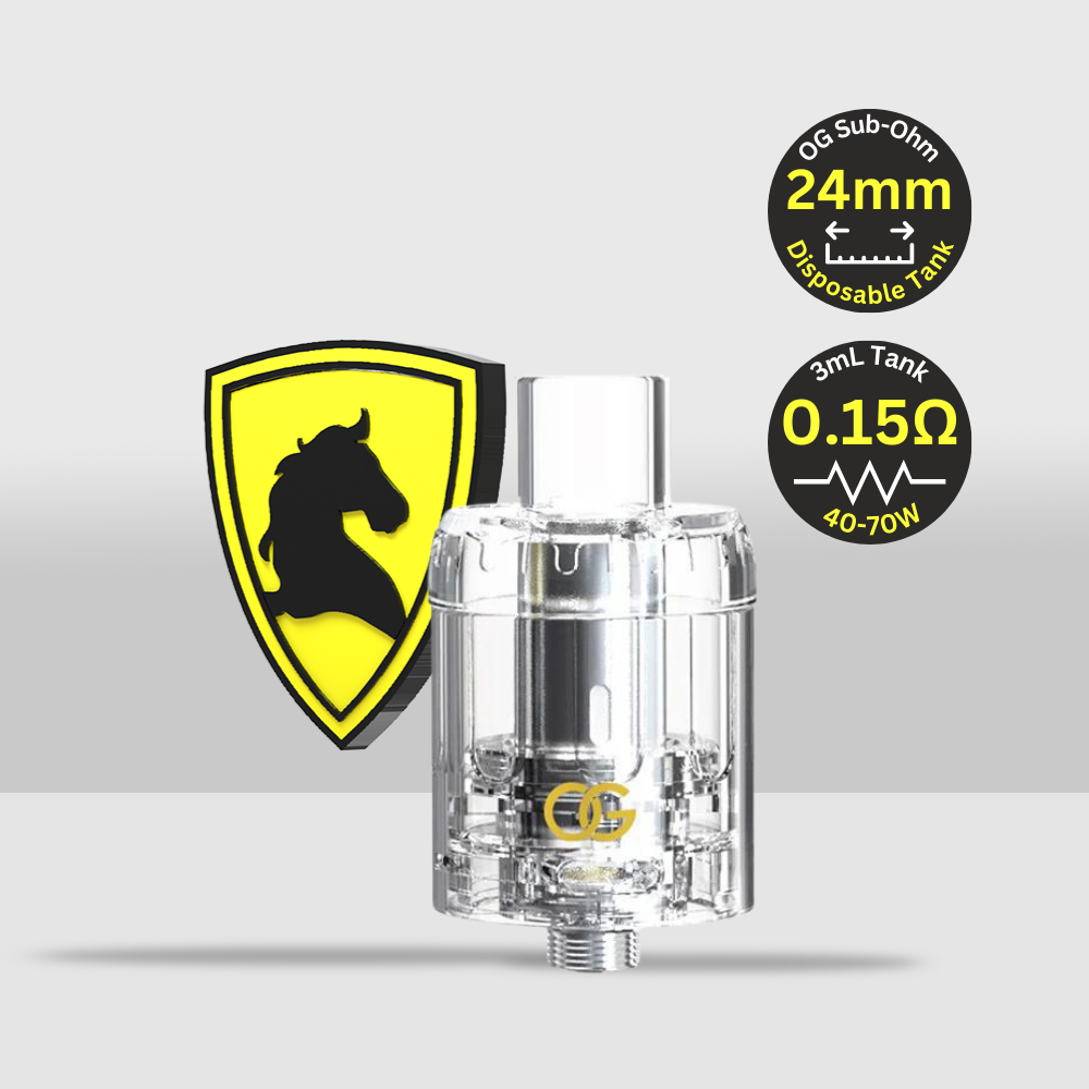 OG Disposable Sub-Ohm Tank 24mm | 0.15Ω Coil & 3mL Tank Capacity for Enhanced Vaping Performance - Clear - Seef Vape