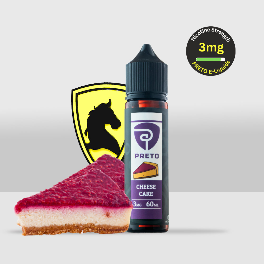 PRETO Cheesecake E-Liquid 60ML 3MG | A Delightful Dessert | Freebase Nicotine