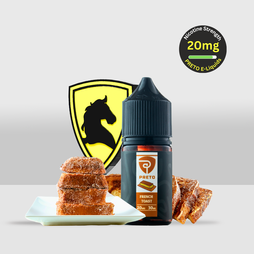 PRETO French Toast E-Liquid 30ML 20MG | Delicious Buttery Flavor | Salt Nicotine