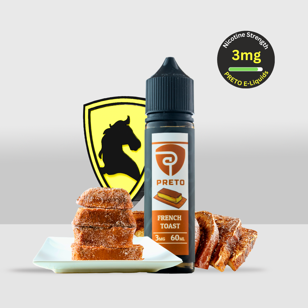 PRETO French Toast E-Liquid 60ML 3MG | Delicious Buttery Flavor | Freebase Nicotine