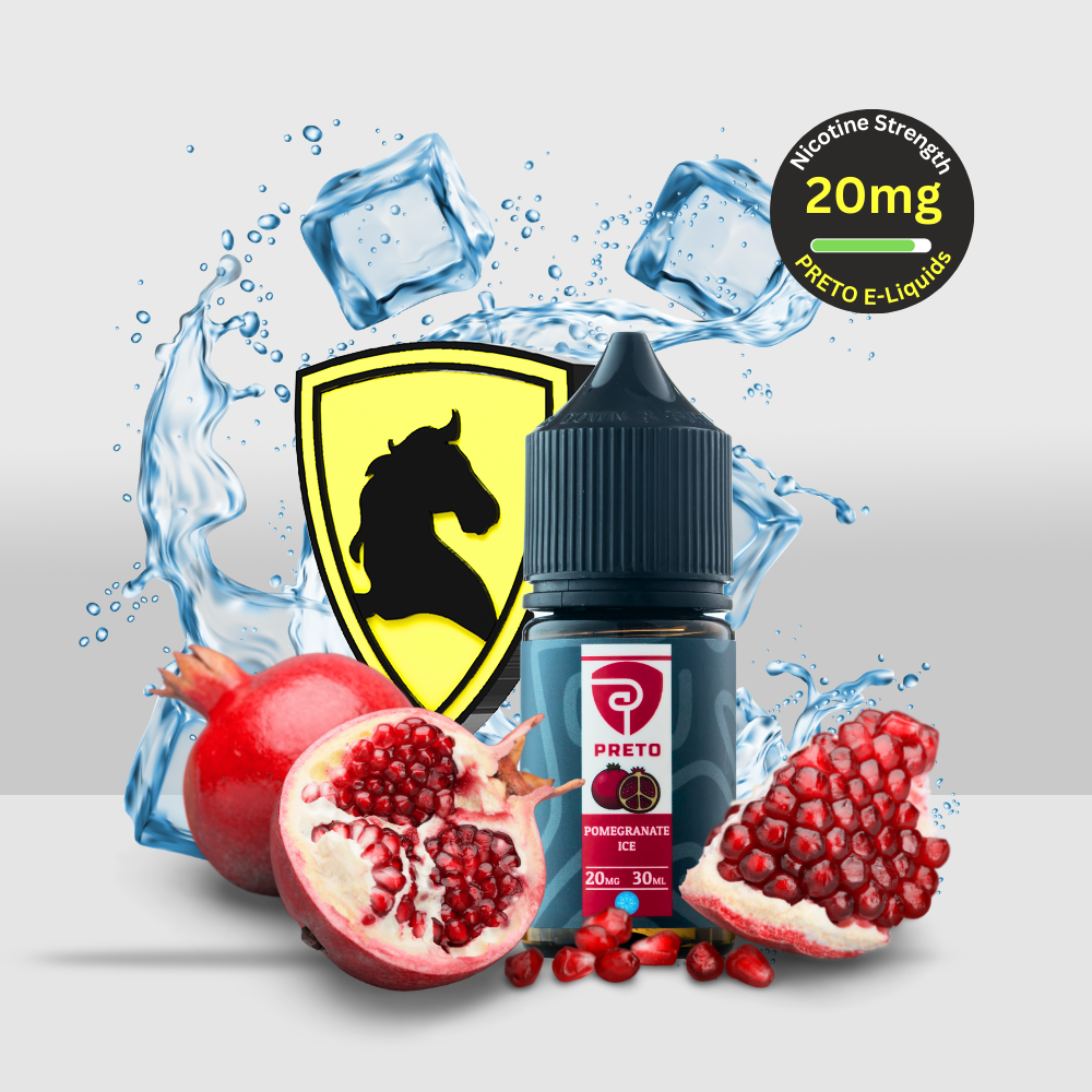 PRETO Pomegranate E-Liquid 30ML 20MG Ice | Juicy Refreshing Flavor | Salt Nicotine