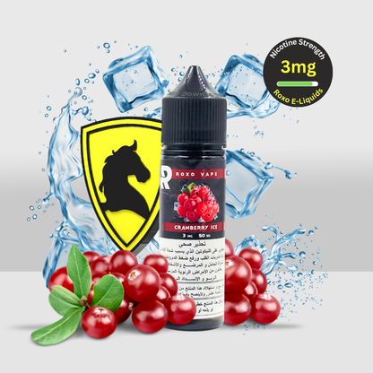 Roxo Vape E-Liquid 50ML Freebase Cranberry Ice | Nicotine Strengths: 3mg, 12mg, 18mg - 3mg - Seef Vape