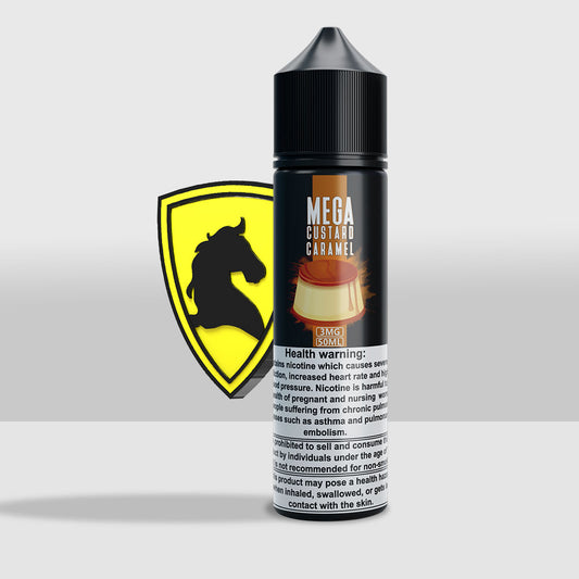 Mega Custard Caramel E-Liquid 50ML | Premium Custard Caramel Flavored Vape E-Liquid - 3mg - Seef Vape