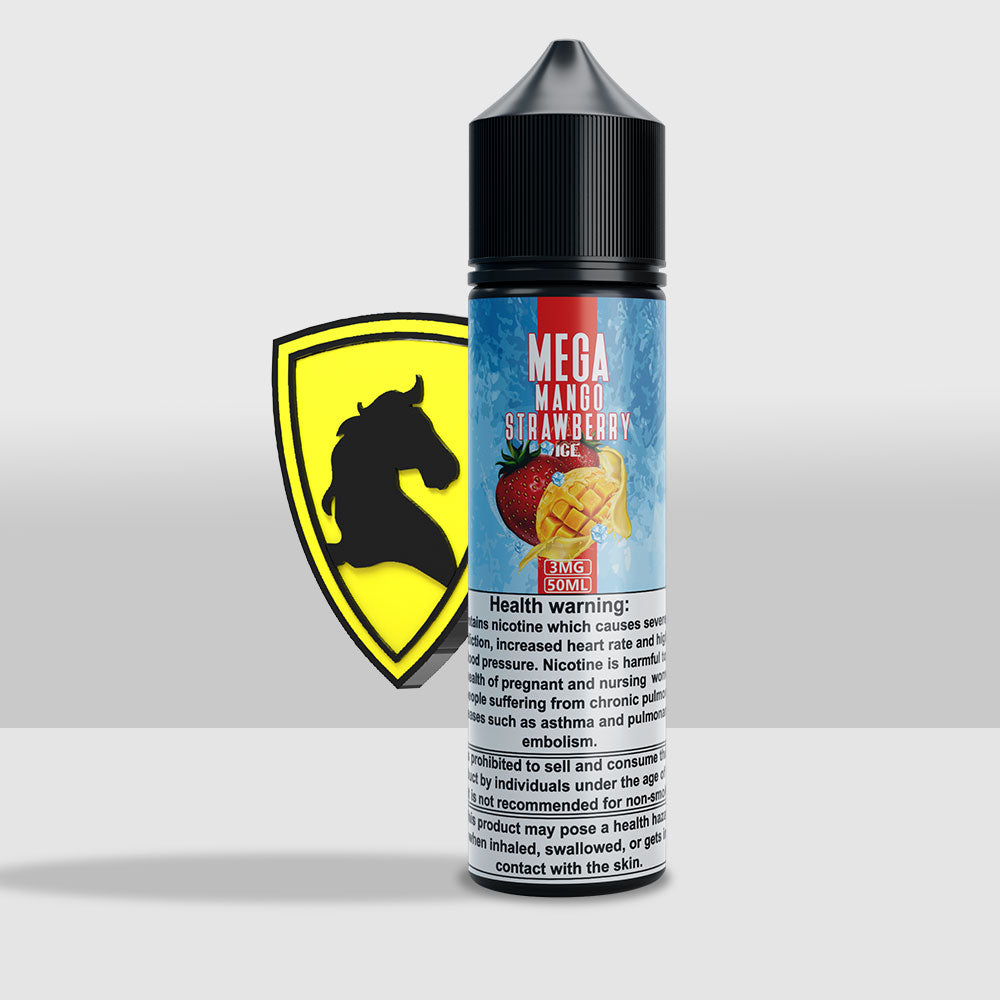 Mega Mango Strawberry Iced E-Juice 50ML | Premium Mango Strawberry Iced Flavored Vape E-Liquid - 3mg - Seef Vape