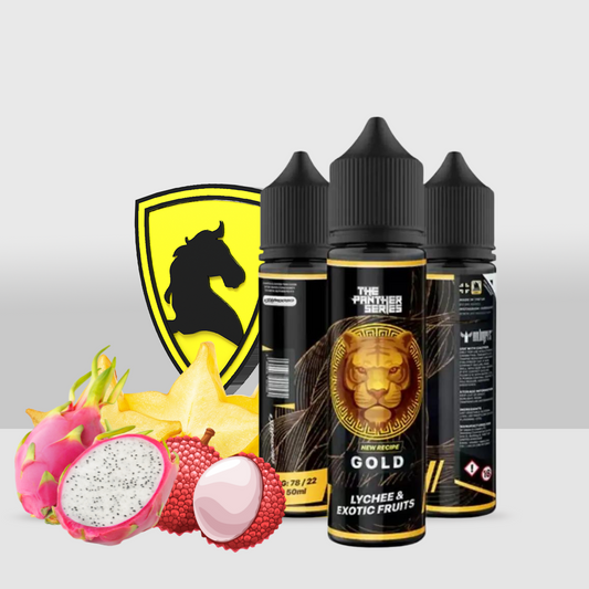 Panther E-Liquid Series 50ML - 3MG Gold By Dr. Vapes | Exotic Lychee and Tropical Fruit Fusion for a Refreshing Vape - Seef Vape