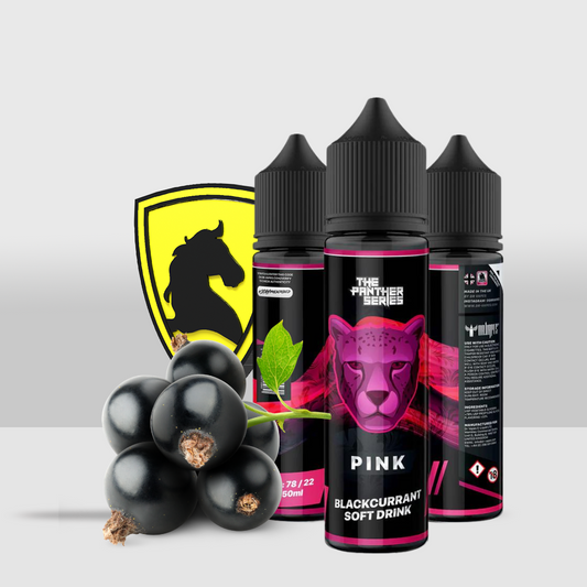 Panther E-Liquid Series 50ML - 3MG Pink Blackcurrant Soft Drink By Dr. Vapes | Refreshing Blackcurrant Flavor with a Crisp and Fizzy Twist - Seef Vape