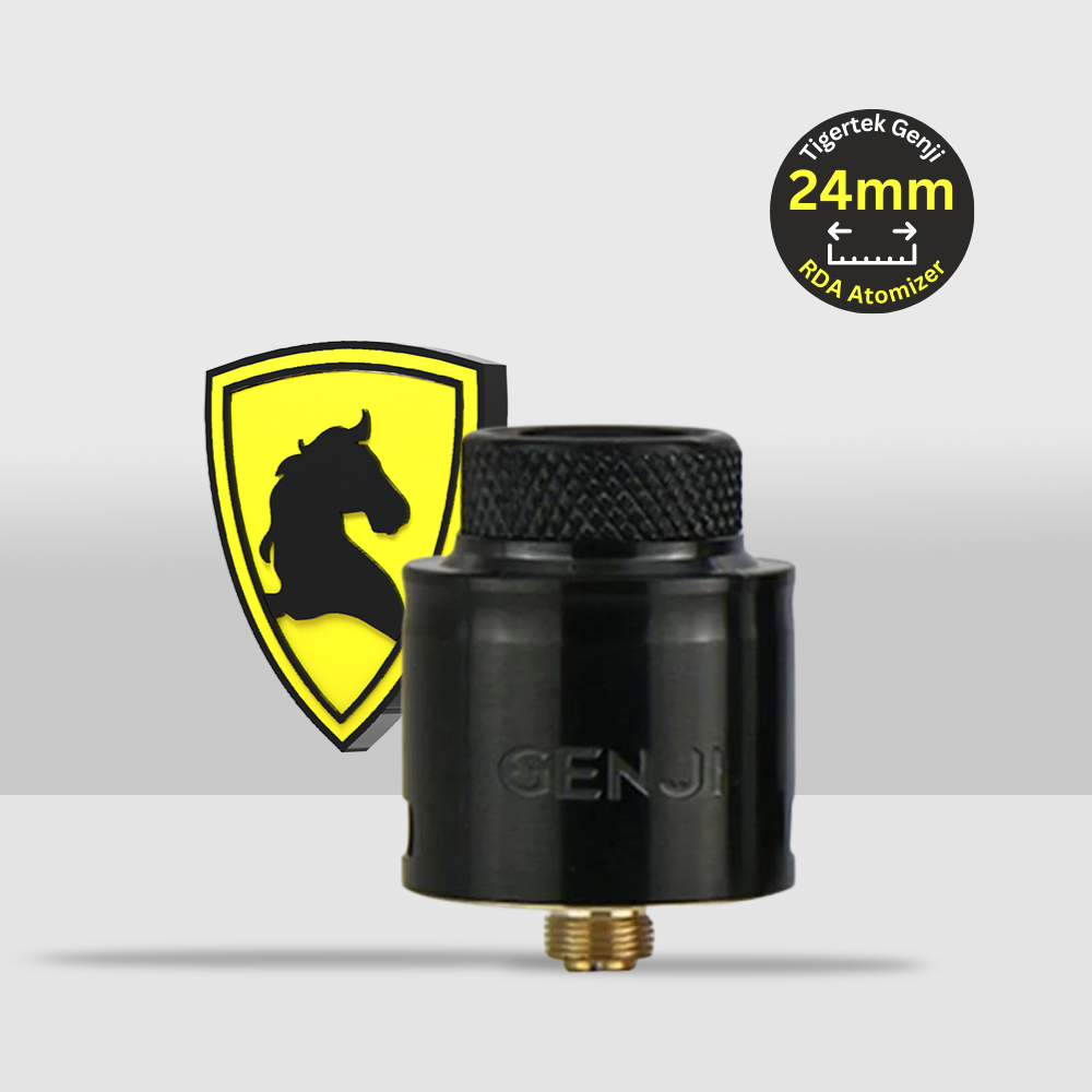 Tigertek Genji Atomizer 24mm RDA | High-Performance Rebuildable Dripping Atomizer for Intense Flavor - Black - Seef Vape