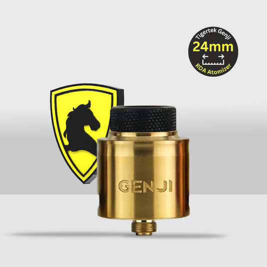 Tigertek Genji Atomizer 24mm RDA | High-Performance Rebuildable Dripping Atomizer for Intense Flavor - Gold - Seef Vape