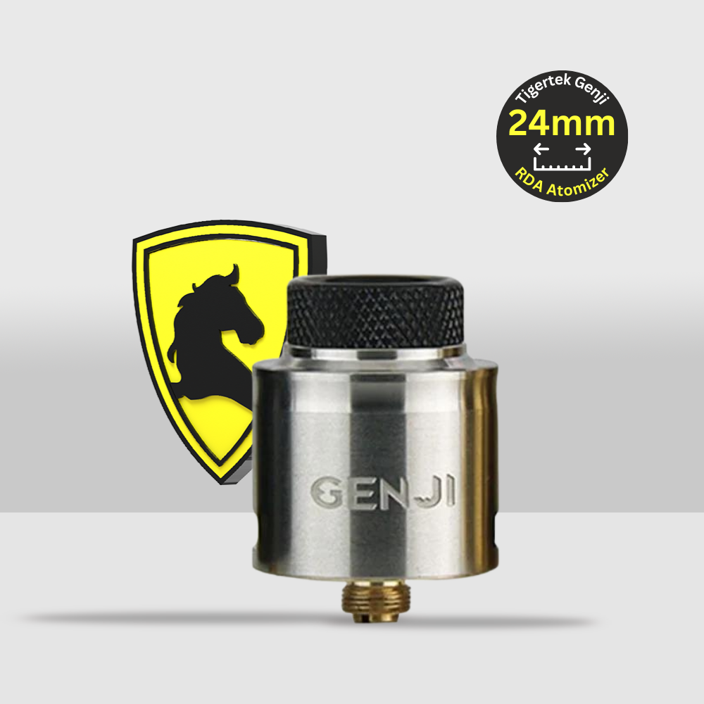 Tigertek Genji Atomizer 24mm RDA | High-Performance Rebuildable Dripping Atomizer for Intense Flavor - Stainless Steel - Seef Vape