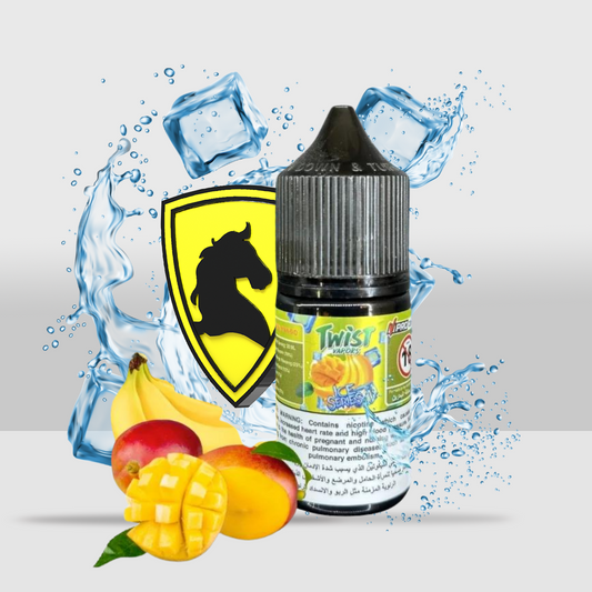 Twist Vapors E-Liquid 30ML - 20MG Iced Banana Mango | Tropical Banana and Mango Flavor with a Frosty Exhale - Seef Vape