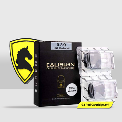 Uwell Caliburn G2 Pod Pack | 2mL Capacity, 0.8Ω / 1.0Ω / 1.2Ω Coils, Child-Resistant Certified (CRC) - 0.8Ω (Ohm) - Seef Vape