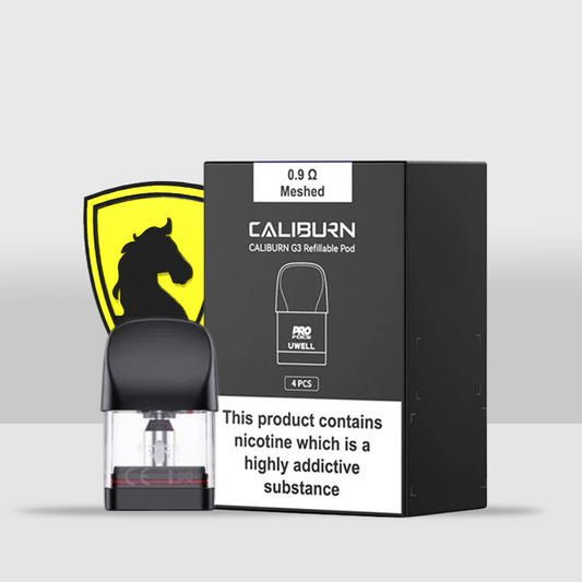 Uwell Caliburn G3 Replacement Pods 0.6Ω / 0.9Ω Meshed Coils | Pack of 4 High-Quality Meshed Coils, 2.5mL Capacity - 0.9Ω (Ohm) - Seef Vape