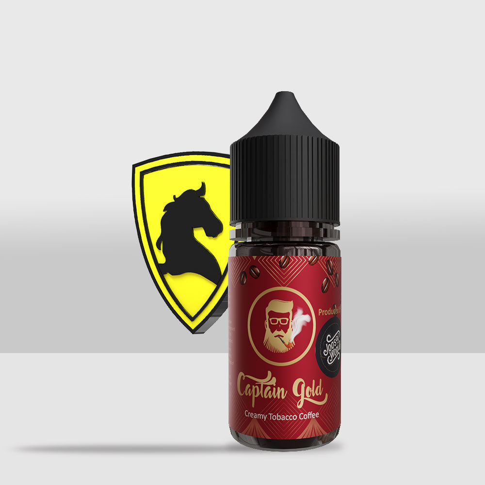 Captain Gold Creamy Tobacco Coffee Salt E-Juice 30ML | Premium Creamy Tobacco Coffee Salt Flavored Vape Juice - 20mg - Seef Vape