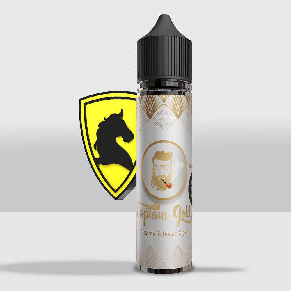 Captain Gold Creamy Tobacco Cigar E-Juice 50mL| Premium Creamy Tobacco Cigar Salt Flavored Vape Juice - 3mg - Seef Vape