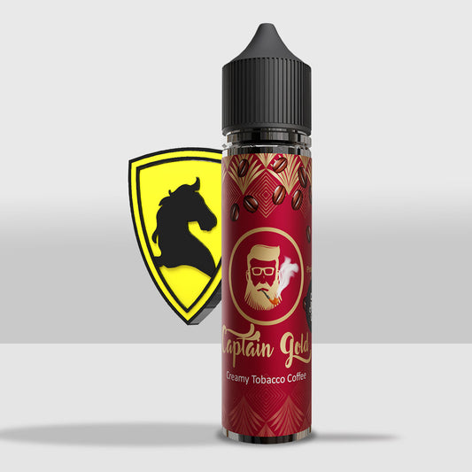 Captain Gold Creamy Tobacco Coffee E-Juice 50mL | Premium Creamy Tobacco Coffee Salt Flavored Vape Juice - 3mg - Seef Vape