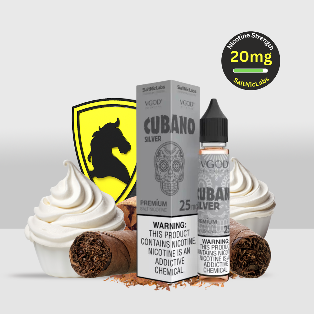 VGOD E-Liquid 30ml 20mg Cubano Silver | Smooth Cuban Tobacco with Creamy Notes - Seef Vape