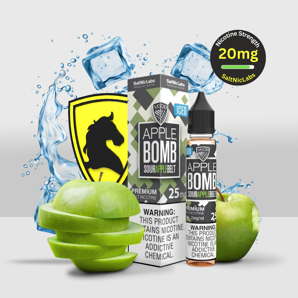 VGOD E-Liquid 30ml 20mg Iced Apple Bomb | Crisp Apple Flavor with a Cool Menthol Exhale - Seef Vape