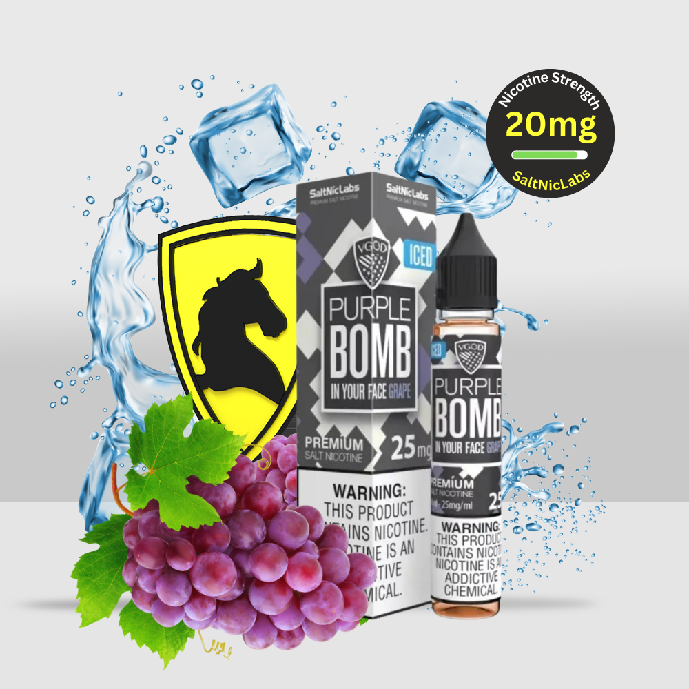 VGOD E-Liquid 30ml 20mg Iced Purple Bomb | Grape Flavor with a Cool, Refreshing Menthol Twist - Seef Vape